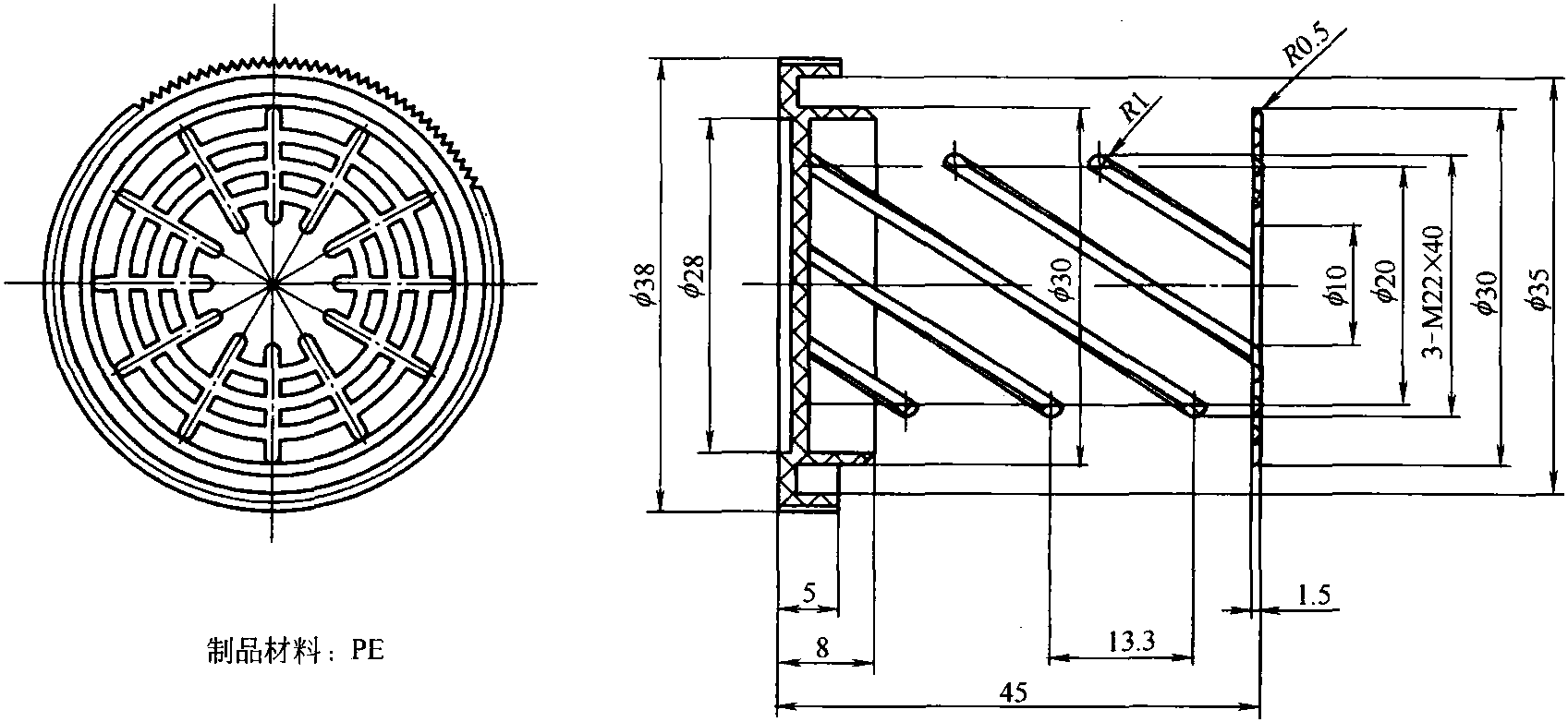 44.药瓶盖注塑模具